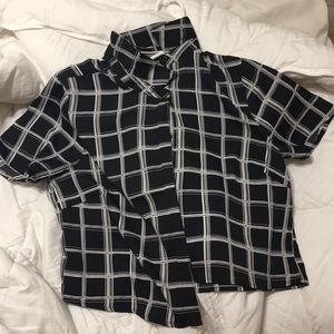 Forever 21 Black Grid Crop Top